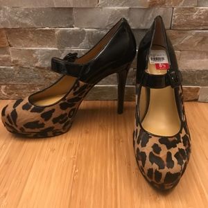 NWT Nine West Leopard Print Platform Heel 8.5